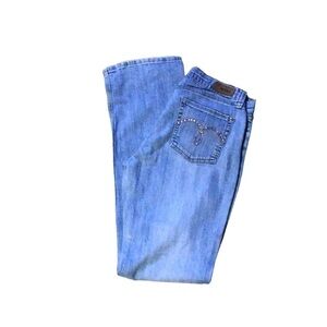 Petrol Jeans Flare Mid Rise Embellished Pockets Size 29
